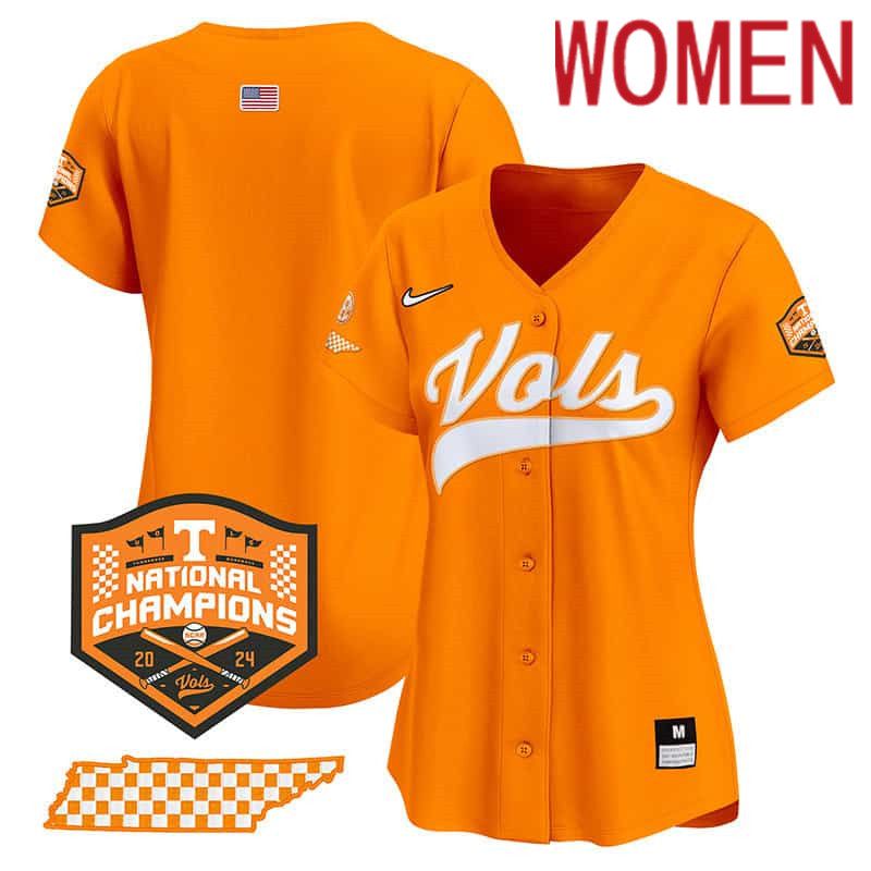 Women Tennessee Volunteers Blank Orange 2024 Nike Champions Vapor Premier Limited NCAA Jersey